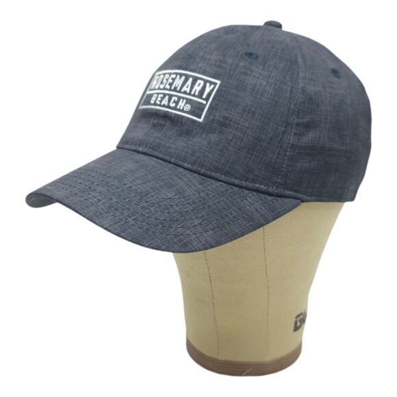 Rosemary Beach Embroidered Logo Strapback Cap Trucker Baseball Hat Washed Blue - Picture 2 of 14